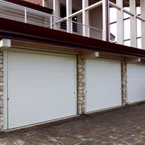 porte garage basculanti in legno bianco